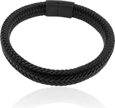 Produktbild von MARTIN1985 Hochwertiges Echtleder Armband Uni Damen Herren mit magnetischem Edelstahlverschluss Geschenkverpackung Länge - 18,5 cm