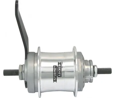 Image de Moyeu Sturmey Archer argent à deux vitesses St.A avec rétropédalage 36 trous