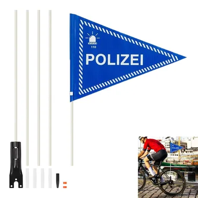 Productafbeelding van Fietsvlag voor kinderen 150 cm met politieontwerp