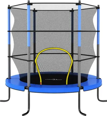 Produktbild von vidaXL Trampolin mit Sicherheitsnetz Rund 140x160 cm Blau