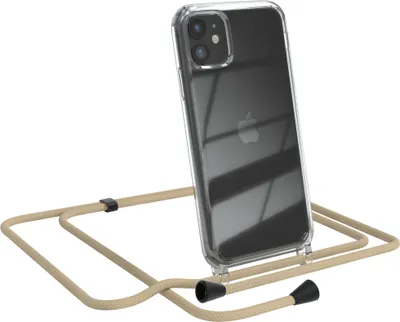 Produktbild von EAZY CASE Handykette kompatibel mit Apple iPhone 11, Handyhülle mit Umhängeband, Handykordel, Schutzhülle Clear, Band in Blau