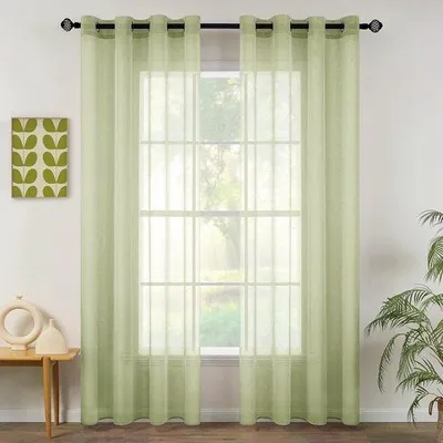 Image de Rideaux légers verts 140 x 160 cm