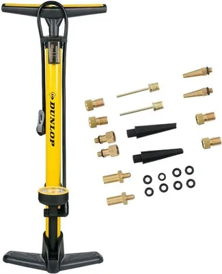 Productafbeelding van Vloerfietspomp - Fietspomp met meter - Banden Oppompen - Universele Ventielen - 180 PSI - Zwart