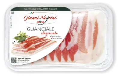 Image de Guanciale affiné, tranché, 80 g - Gianni Negrini