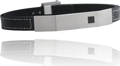 Produktbild von Karisma Lederarmband mit Edelstahl 316L Mattiert Schwarz PVD- Herrenschmuck