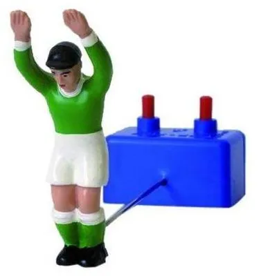 Productafbeelding van TIPP-KICK Doelman Toni, handgeschilderde voetbalfiguur in een groen shirt, geschikt voor een tafelvoetbalset, een cadeau-idee