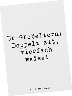 Produktbild von Mr. & Mrs. Panda Postkarte Spruch Ur-Großeltern Weisheit - Weiß - Geschenk, Verwandte, Ahnen, Ansichtskarte, Generationen, kreative Geschenke, Dankeschön, Postkarten