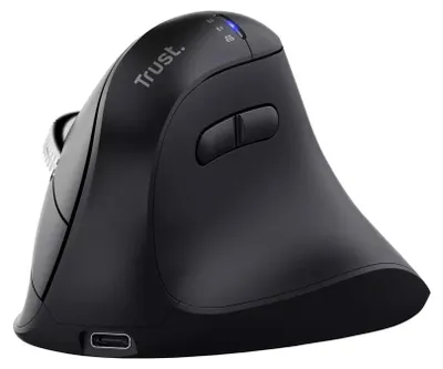 Obrázok produktu pre Trust Vyran, Pravoruké, Vertikálny dizajn, Optický, RF Wireless + Bluetooth, 4800 DPI, Čierna