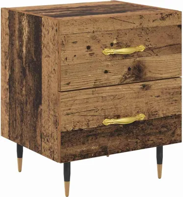 Productafbeelding van Nachtkastje met lade Oudhout 40 x 35 x 47,5 cm Bewerkt hout