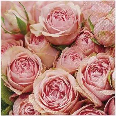 Produktbild von 20 Servietten 33x33cm 3-lagig, Rosen Strauß- Lots of Roses, Party Geburtstag - Tischdeko - Motivservietten