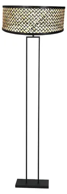 Obrázok produktu pre Lampa stojaca - čierna - Stang - bambus kov - Ø 50cm - E27 - 3845ZW - Steinhauer