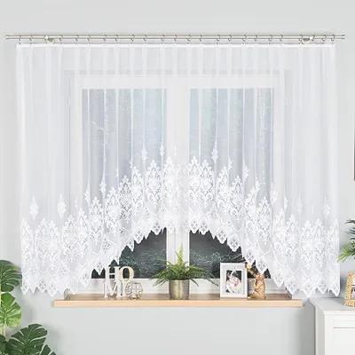 Image de Rideau décoratif court à motifs tongs LUDMILA 160 blanc 400x160 cm MyBestHome
