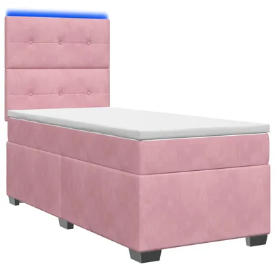 Obrázok produktu pre Skriňová posteľ s matracom s čelom ružová 100 x 200 cm zamatová