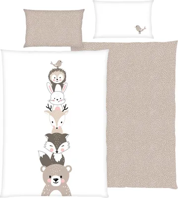 Produktbild von HERDING babybest® Bettwäsche-Set ‘Woodland Crew’ – 100×135 cm, Renforcé