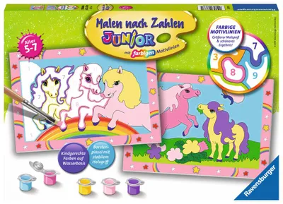 Immagine prodotto di Ravensburger 27773 Ravensburger Malen-nach-Zahlen Süße Ponys