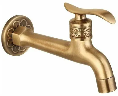Produktbild von Messing Wasserhahn für Badezimmer, Wandmontage, Kaltwasser, langer Auslauf