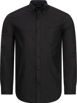 Produktbild von S|BEN SHERMAN Oxford Herren Langarm Hemd 0077857-BARELYBLACK