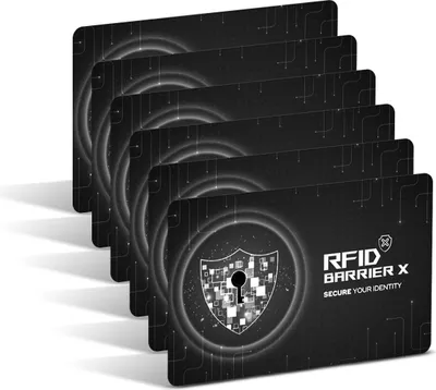Produktbild von RFID BARRIER X 6x NFC RFID Karte Karten Set RFID & NFC Schutz Blocker Card für EC Kreditkarten Ausweis