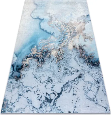 Produktbild von ANDRE 2248 Waschteppich Marmor , Anti-Rutsch - blau Blau 160x220 cm