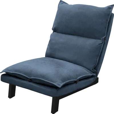 Zdjęcie produktu dla ML-Design krzesło podłogowe niebieskie, krzesło podłogowe tapicerowane z regulowanym oparciem, lniane pokrycie, solidna stalowa rama, poduszka siedziska sofa podłogowa krzesło wypoczynkowe