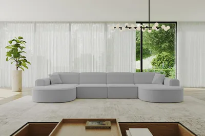Produktbild von ALTDECOR Ecksofa - MARI-U2 - 388x171x79,5 - Hellgrau Corner Sofa Eckcouch Couch U-Form, Wohnlandschaft