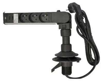 Obrázok produktu pre Otočná lišta IN 553008, 3 zásuvky + 2 USB