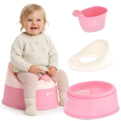 Produktbild von Kindertöpfchen, rutschfest, mit herausnehmbarem Einsatz, leicht, hoch, stabil, rosa, weiß, Sun Baby