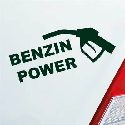 Produktbild von Auto Aufkleber Benzin Power Hoher Verbrauch Tanken 19x7 cm Dunkelgrün Sticker Heckscheibenaufkleber
