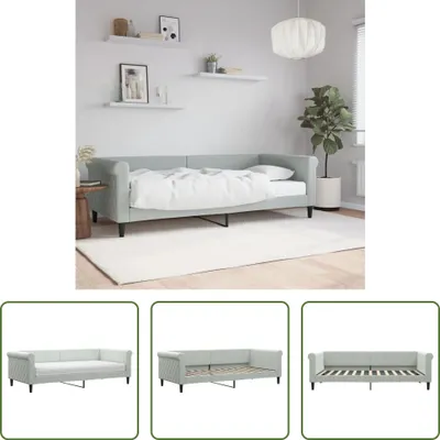 Produktbild von The Living Store Tagesbett mit Matratze Hellgrau 90x200 cm Samt