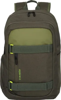 A green backpack is shown against a white background.