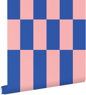 Produktbild von ESTAhome Tapete Streifen Rosa und Königsblau 50 x 900 cm