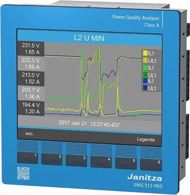 Produktbild von JANITZA UMG512 Spannungsqualitäts-Analysator mit RCM UMG512