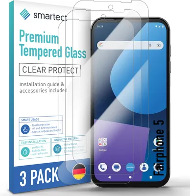 Produktbild von 3x Schutzglas Panzerfolie Klar für Fairphone 5 Displayschutz Hartglas Glas