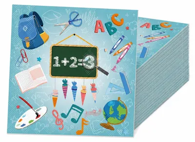 Productafbeelding van 48 Stuks Servetten voor de Schoolstart, Feestelijke Tafeldecoratie