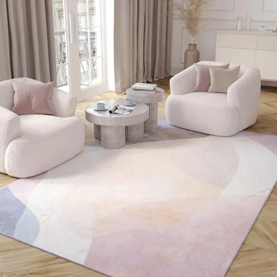 Obrázek produktu pro Koberec Obývací pokoj Ložnice Béžová Modrá Žlutá Růžová Moderní Abstraktní 80 x 150 cm