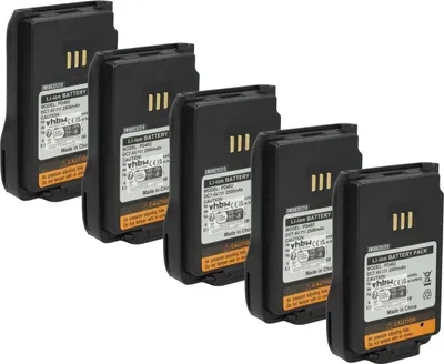 Produktbild von vhbw 5x Akku kompatibel mit Hytera PD682, PD662, PD665, PD662G, PD666, PD680 UL913, PD680 CQST Funkgerät, Walkie Talkie (2500 mAh, 7,2 V, Li-Ion)
