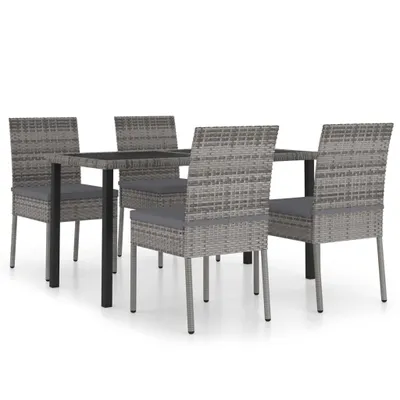 Obrázek produktu pro vidaXL 5dílný zahradní jídelní set Poly Rattan Grey