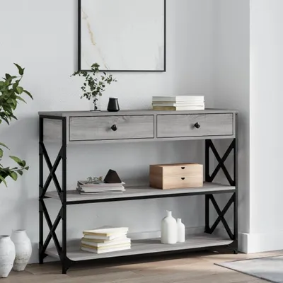 Produktbild von vidaXL Konzolový stolík Grey Sonoma 100x28x75 cm z umelého dreva