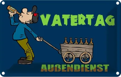Produktbild von vianmo Blechschild 12x18 cm Vatertag Außendienst Bier Geburtstag Feiern Party