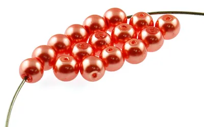 Produktbild von Vintageparts Glaswachsperlen rund orange 8 mm, 40 Stück