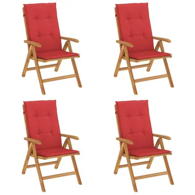 Immagine prodotto di vidaXL Sedie da giardino con cuscini 4 pz. Legno massiccio di teak