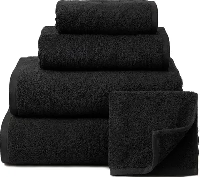 Zdjęcie produktu dla Czarny Ręcznik Hotelowy Kąpielowy Do Spa Twarzy Rąk Gruby Bawełna Frotte 40X60