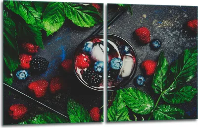 Obrázok produktu pre Krycie dosky na sporák 2x40x52 sklokeramická varná doska 2-dielny sklenený splashback ovocie