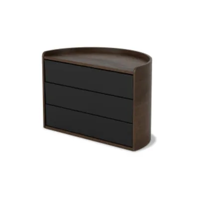 Image de Umbra range-bijoux Moona, organisateur de maquillage, boîte à bijoux, 3 couches, noir, noix, 1014748-048