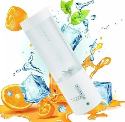 Image de Chargeur USB personnel portable avec 6 lames, 450 ml, mini-extracteur de jus/mixeur avec 6 lames