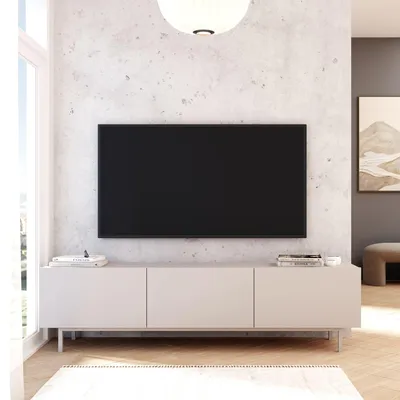 Obrázok produktu pre Skye Decor, kvalitný stojan na televízor (3 kusy) – piesková farba, 100% melamín, 180 cm