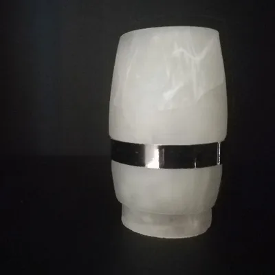 Produktbild von Glasschirm Alabaster weiß Lampenglas Ersatzglas Chrom