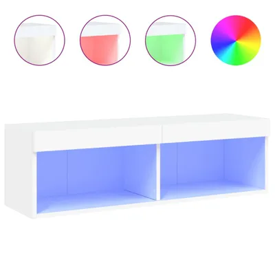 Zdjęcie produktu dla vidaXL Szafka pod telewizor z oświetleniem LED biała 100x30x30 cm
