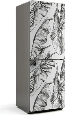 Produktbild von Blätter in einem künstlerischen Muster – Magnetische Kühlschrank Abdeckung – Dekorfolie magnetisch Küche – Kühlschrank Magnet Deko – selbstklebende Magnettafel – Magnetfolie für Kühlschranktür – 70x190 cm