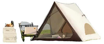 Image de Tente de camping, tissu Oxford 210D, dimensions 200 x 150 x 130 cm, capacité pour 2 à 3 personnes, structure en forme de A, imperméable PU2000mm
